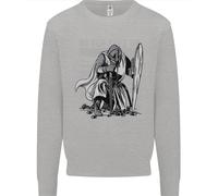 Teutonico Cavaliere Never Give Up Crociato Palestra Uomo Felpa Maglione