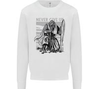 Teutonico Cavaliere Never Give Up Crociato Palestra Uomo Felpa Maglione