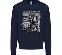 Teutonico Cavaliere Never Give Up Crociato Palestra Uomo Felpa Maglione
