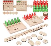 TEUVO Gioco Montessori Giochi Matematici Conteggio Numerifor Pallottoliere Giochi Legno Bambini 1 2 3 4 5 6 7 8 Anni, Regoli Scuola Primaria Elementare Matematica Giocattolo Educativi Montessori bimbo