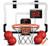 TEUVO Mini Canestro Basket da Camera con Punteggio Automatico Interno Esterno Canestro Basket Bambini 5 6 7 8 9 Anni per Casa Porta 4 Pallone Mini Hoop Basketball Regalo Giocattoli per Ragazzi Ragazze