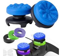 TEUVO Thumbstick Copri Analogici per, 2 Copri Analogico per + 3 Precision Rings Mejorar el Apuntado FPS Game Gommini Controllore per Tappi Controllo Tappi Joystick per PS4 Accessori Blue