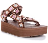 Teva Flatform Universale Crochet Sole Vegan Sandalo Donna Marrone Multi EU 36-42