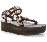 Teva Flatform Universale Open Toe Back Strap Sandalo Donna Nero Olive EU 36-42