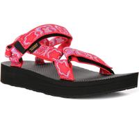 Teva Midform Univ Open Toe Neon Cinturino Donna Sandalo IN Rosso Fiori UK 3 - 8