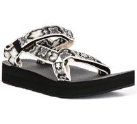 Teva Midform Univ Open Toe Vegan Sandali Da Donna In Nero Con Fiori UK 3 - 8