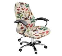 Tevecatos Comodo coprisedia da gioco, antipolvere, resistente ai graffi, elasticizzato, facile da rimuovere, con bottoni, stampa floreale con farfalle, fragole, funghi, grandi