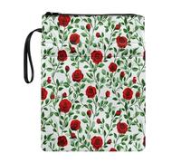 Tevecatos Custodia protettiva per libri con stampa di rose, riutilizzabile, con tasca frontale con cerniera, per bibliotecari bibliofili