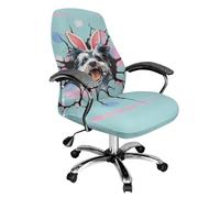 Tevecatos Easter Egg Rabbit - Coprisedia da ufficio con motivo Yorkshire Terrier, elasticizzato, lavabile, facile da rimuovere, universale, con schienale alto, grande