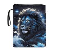Tevecatos Leone Onde Galaxy Stampa Custodia Protettiva Custodia Multifunzionale con Tasca Frontale Custodia Cover per Libro Copertina Rigida Viaggio