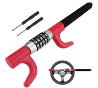 Tevlaphee Antifurto Auto Blocca Sterzo Automobile Bloccasterzo Auto Universale Sicurezza (Rosso)