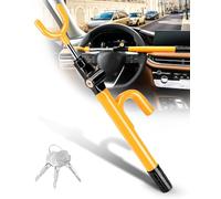Tevlaphee Blocco Volante, Serratura di Sicurezza Auto, Dispositivo Anti-Furto Robusto, Alta Visibilità, Adattamento Universale per Auto, SUV & Furgoni, Regolabile, 3 Chiavi(Giallo)