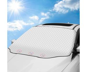 Tevlaphee Parasole Auto Parabrezza, Parasole per Auto, Coprisole Auto Parabrezza, Protettore Contro i Raggi UV, Pieghevole, Magnetic, 197x128cm
