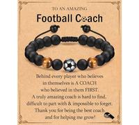 TEVOP Braccialetto da calcio e basket per ragazzi, regalo per allenatore, per uomini, figli, nipoti, fratelli, 27 centimeters, Pietra