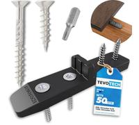 TEVOTECH - Set di 50 connettori da terrazza con viti, per legno e assi di fissaggio invisibili con viti in acciaio inox, clip in plastica per assi da terrazza