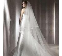 TEWAX Velo da sposa da cattedrale 3 m 2 veli da sposa lunghi a strati con pettine bordo nastro donna regalo di nozze