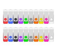 TEWENE Chiavetta USB 2.0 da 2 GB, confezione da 20, con portachiavi e adesivo, per computer, auto e TV