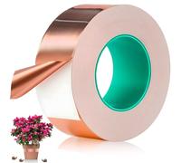 TEWWCEO 25m x 50mm Nastro Lamina Rame, Nastro Bifacciale Conduttivo in Pellicola di Rame Nastro di Rame Adesivo Autoadesivo Nastro in Schermatura EMI, Anti Lumache per orto per Proteggere Le Piante