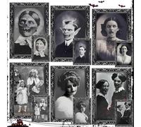 TEWWCEO 6 Pezzi Decorazioni per Ritratti Horror di Halloween, 3D Che Cambia il Viso Immagini Horror in Movimento Cornice Ritratto, Halloween Cornice per Foto Spaventosa, Decorazione di Halloween