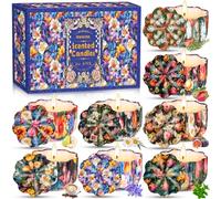 TEWWCEO Candele Profumate Regalo di Natale 8 pezzi Candele Set per Aromaterapia Candela Aromatica di cera di soia naturale con coperchio, Decora il Natale, Regalo per Donna, Mamma, Amici