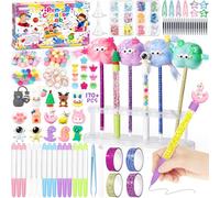 TEWWCEO Laboratorio Delle Penne Personalizzate con 170+ Accessori, Kit Creativo per Creare Penne Fabbrica, Lavoretti Creativi per Bambini, Idee Regalo per Ragazze 5-12 Anni