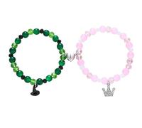 Tewzafiya Braccialetti magnetici per coppia, braccialetti magnetici coordinati, 2 braccialetti elastici in pietra naturale, per uomo e donna, Siehe Beschreibung, sintetico, Vedi descrizione