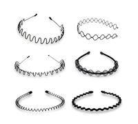 Tewzafiya Cerchietto per capelli a zigzag, Fasce per capelli da uomo in metallo, HairBand per uomo Fascia da donna Fasce ondulate unisex per da donna Cerchietto per capelli da uomo