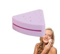 Tewzafiya Contenitore a sfio in polvere triangolare, supporto per in polvere a triangolo - Porta spugna per trucco in silicone design di formaggio - Custodia cosmetica portatile, scatola a prova di
