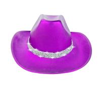 Tewzafiya COSPLAY COWBOY Cappello, Cappello di senso, FIGNO COSPLAY GLITTER DISCO STATO, Gioco di ruolo classico Cowboy Cowgirl Hat per Halloween, prestazioni, gioco di ruolo, scenario