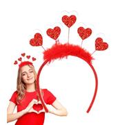 Tewzafiya Fasce per capelli per San da donna, Fascia per capelli a cuore, Copricapo d'amore con paillettes glitterate, per capelli per costumi da festa, fotografici per festival per matrimoni di
