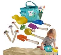 Tewzafiya Giocattoli per bambini - Kit per costruire castelli da 9 pezzi, strumenti e giochi di scavo all'aperto per bambini e ragazze di 3+ anni, attività per vacanze in spiaggia