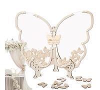 Tewzafiya Libro degli Ospiti del Matrimonio in Legno, Cartello ospite Butterfly | Alternative per Gli Ospiti per Bambini con Il Design a Farfalla,Signature Guestbook Meetsakes per Il coinvolgimento