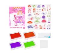 Tewzafiya Libro di costumi con timbri - Gioco di ruolo per bambini per la creazione di abiti,Kit da viaggio educativo giocoso stimolante la creatività e l'immaginazione per