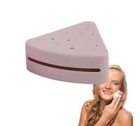 Tewzafiya Porta del in polvere a triangolo, contenitore da viaggio per boccone a triangolo | Porta spugna per trucco in silicone design di formaggio | Custodia cosmetica portatile, scatola a prova di