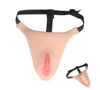 Tex-Eorey Crossdresser Mutandine in Silicone con T-Back Hidden Gaff Trio Perizoma Morbido da Uomo può Fare Pee Camel Toes Slip per Transgender,Avorio,One Size