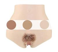 Tex-Eorey Crossdresser Mutandine Uomo Nascondere Gaff Silicone Boxer Slip o Crossdresser Transgender Drag Queen, AP60B ~ Bianco, Con Capelli