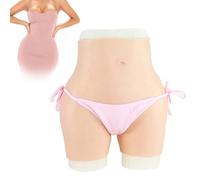 Tex-Eorey Crossdresser Silicone Pantaloni Finta Vagina Mutandine con Catetere Pluggable Butt Lifter Panty per Transgender,Wheat(Upgrades),One Size