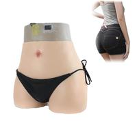 Tex-Eorey Crossdressing Silicone Pantaloni Finta Vagina Hip Enhancer Pantaloni Ass Pads Shaper Pantaloncini Nascondere Gaff Boxer Slip per Cosplay,Natrual,Basics
