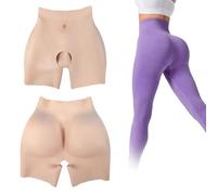 Tex-Eorey Donne Glutei in Silicone Mutande Shapewear per L'anca Slip Slip Pantaloncini Aperti per Il Pube Pantaloncini per Il Crossdresser Cosplay,Brown(1.2cm)