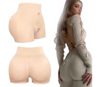 Tex-Eorey Mutande in Silicone per Crossdressing con Apertura Inguinale, Pantaloni per Il Sollevamento dei Glutei E dei Fianchi, Shapewear Spessito per Donne,Marrone