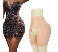 Tex-Eorey Pantaloni di Culo in Silicone Femminile Buttock Shaper Imbottito Slip inguinale Aperto Fianchi Spessi Enhancer Lifter Biancheria Intima per Le Donne Fianchi Finti,Natrual,1.2cm