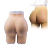 Tex-Eorey Pantaloni in Silicone con Cavallo Aperto Glutei Ispessimento Mutandine Falso Big Butt Panty per Le Donne Hip Enhance Underwear,Wheat,One Size