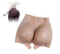 Tex-Eorey Pantaloni realistici in silicone per migliorare i glutei Pantaloni di controllo di modellino del corpo posteriore falso da uomo a donna per abbigliamento travestiti,Natrual, One Size