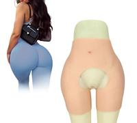 Tex-Eorey Pantaloni Slip Scalper Scalker in Silicone Ultra Realistici per Donne Transgender in Silicone Aperto per L'inguine,White (0.8cm)