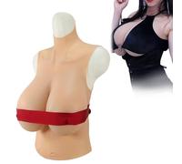 Tex-Eorey Protesi in Silicone Realistico Seno Finto H Cup Forme di Seno Gigante Miglioratori di Seno per Transgender,Bianca,H