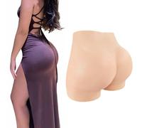 Tex-Eorey Realistico Silicone Boxer Slip Butt Hip Enhancer con Sicuro Tucking Gaff per Transgender Crossdressers,Brown(Upgrades),One Size