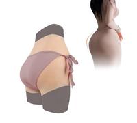 Tex-Eorey Realistico Silicone Butt Mutandine Vagina Finta può Fare Pipì ed Essere Inserito Boxer Slip Glutei Push Up Panty per Crossdressers,Avorio,S