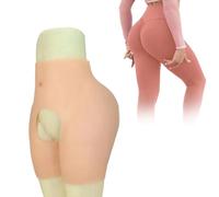 Tex-Eorey Ultra Realistico Silicone Sollevamento del Corpo Pantaloni Dell'anca Silhouette Femminile Culo Finto Mutandine Aperto Cavallo Glutei Controllo Pantaloncini,White (1.2cm)
