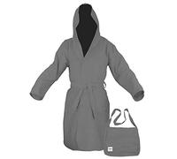 Tex family - Accappatoio in Microfibra PODDY | Ideale per Sport, Assorbe 5X Più, Leggero e di Facile Manutenzione | Grigio, XL, Microfibra