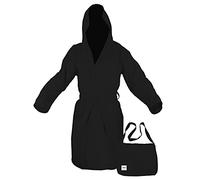 Tex family - Accappatoio Tecnico PODDY in Microfibra | Ideale per Sport e Viaggi | Assorbe 5 Volte Più della Spugna | Leggero e di Facile Manutenzione, Nero, S, Small